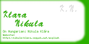 klara nikula business card